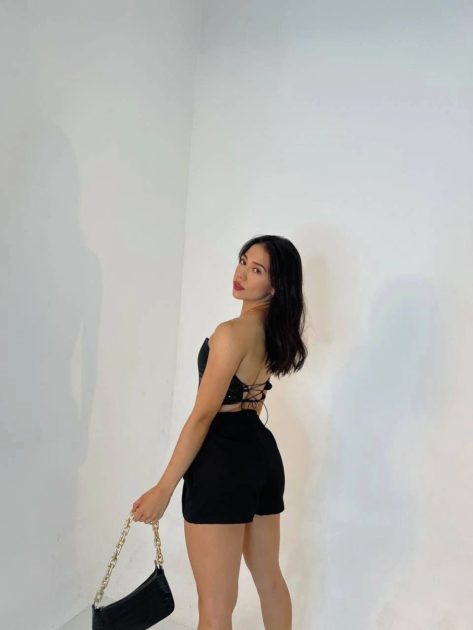 Corset Patent Leather Black