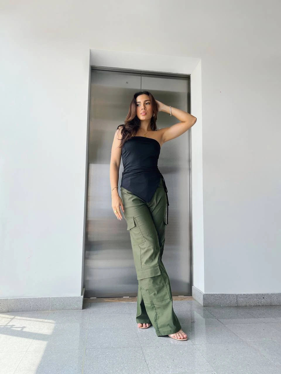 Pantalon Cargo Verde