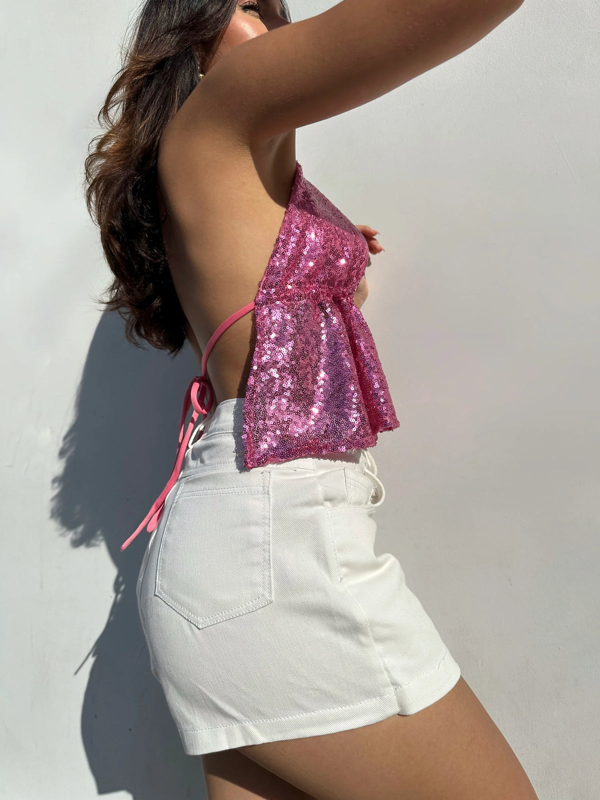 Top Shine Scarf Rosado