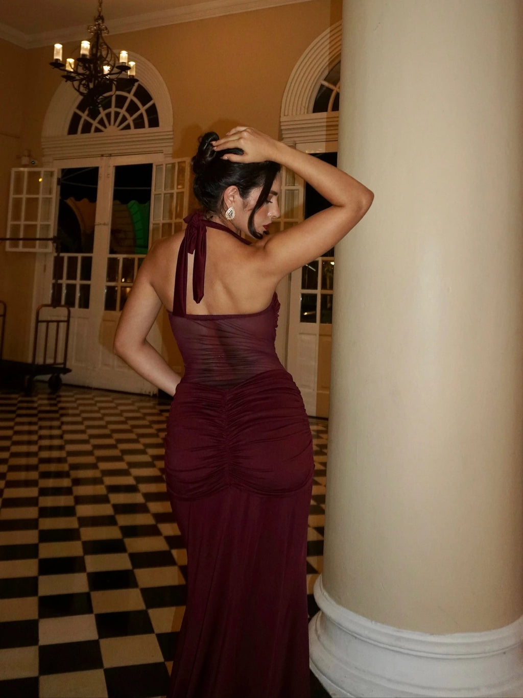Falda Larga Lycra Vinotinto