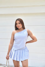 Blusa Asimetrica Rayas Azul