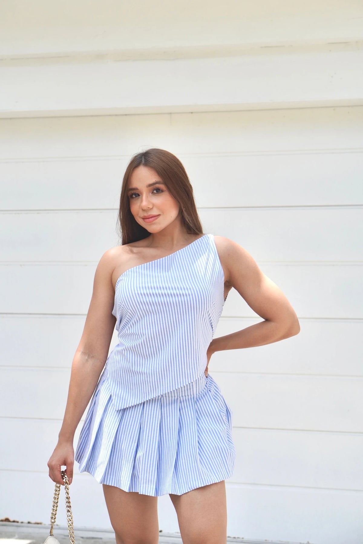 Blusa Asimetrica Rayas Azul
