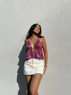 Top Shine Scarf Rosado