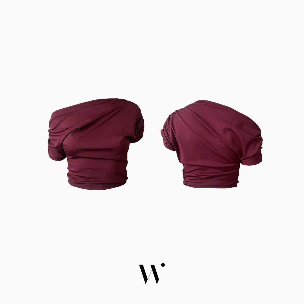 Blusa Hombro Irregular Red Wine