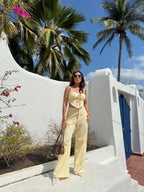 Blusa Lino Amarillo Pastel