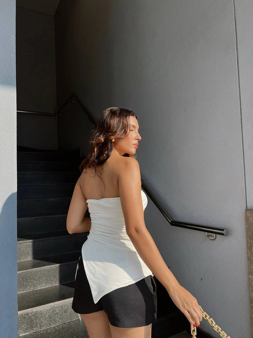 Irregular Top Largo Beige