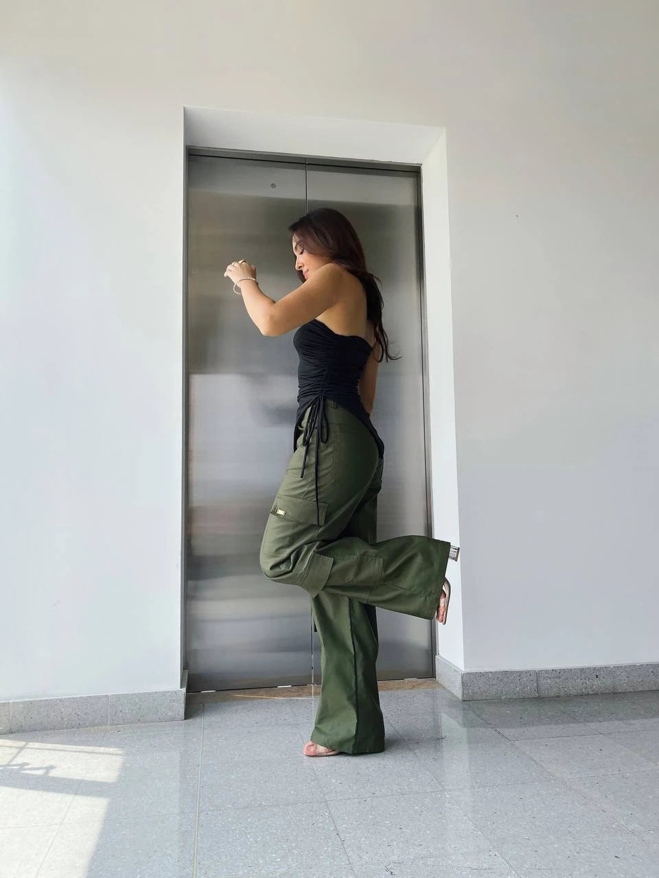 Pantalon Cargo Verde