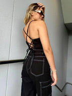 Corset Pespuntes Negro