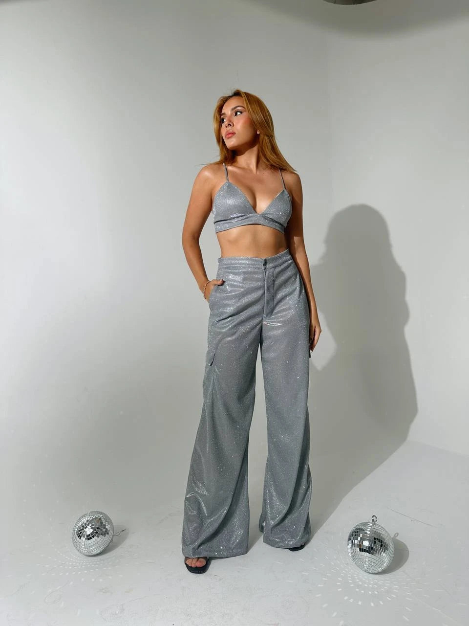 Pantalon Shine Plata