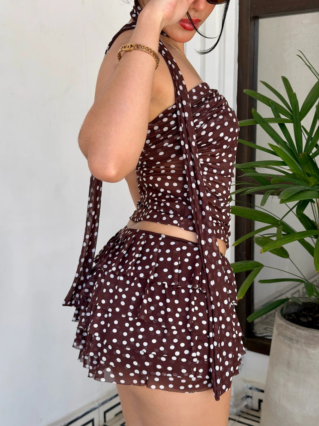 Blusa Strapple Polka Dots Cafe