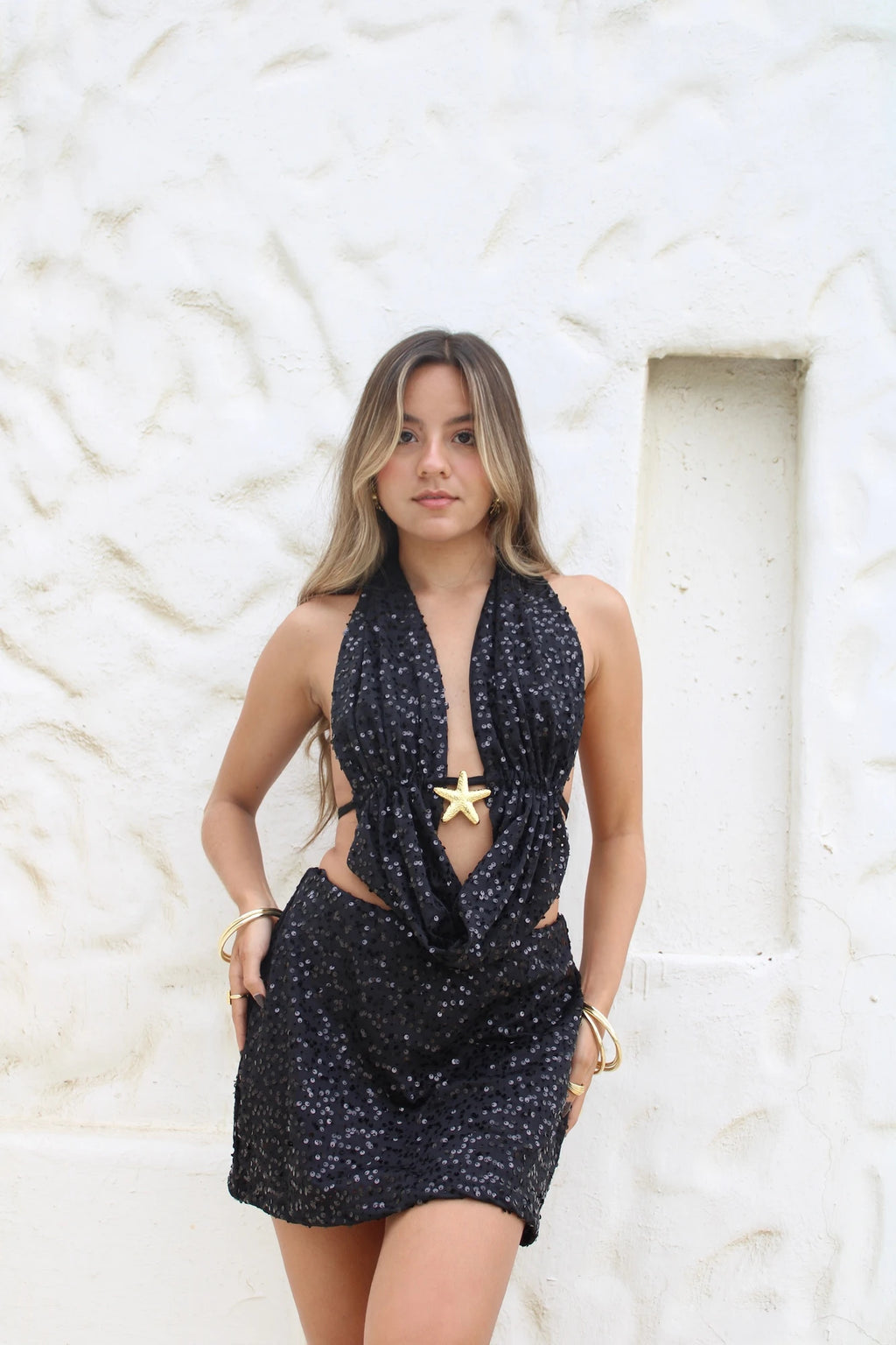 Falda Short Shine Negra