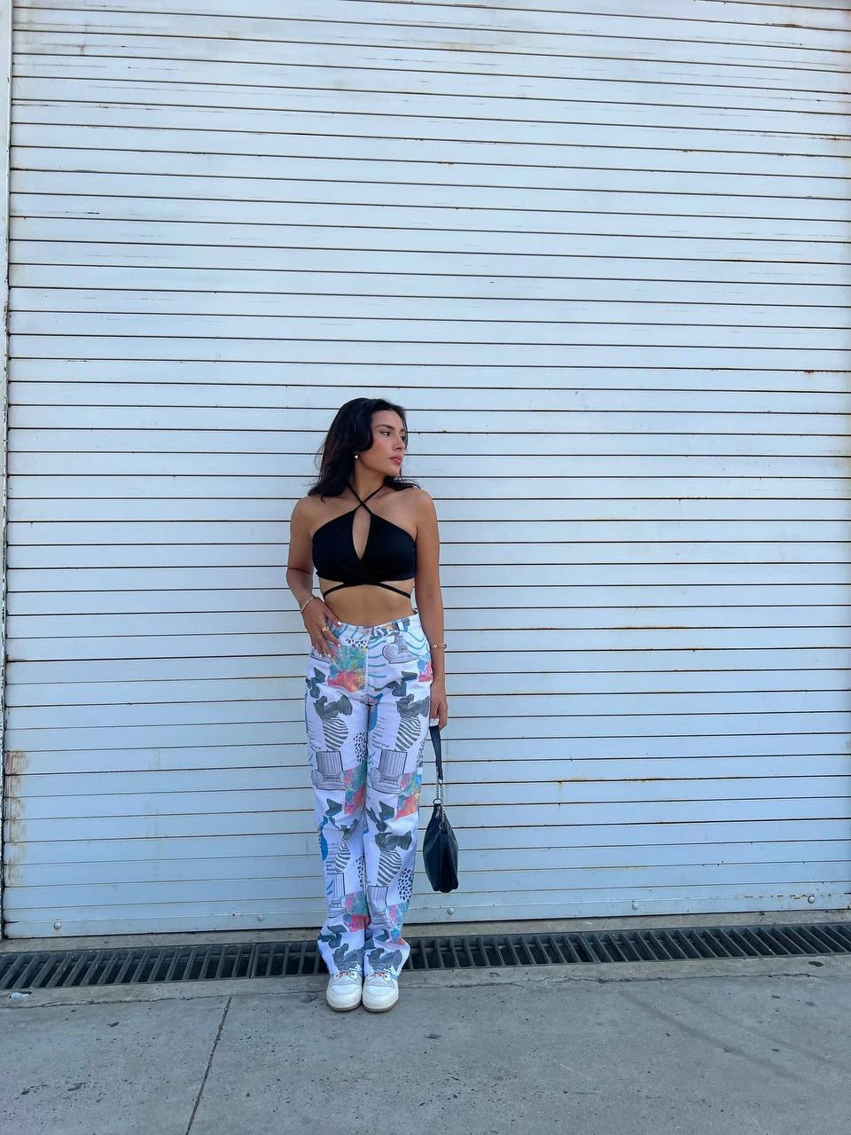 Crop Top Cruzado Negro