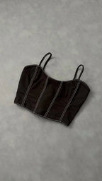 Corset Pespuntes Negro