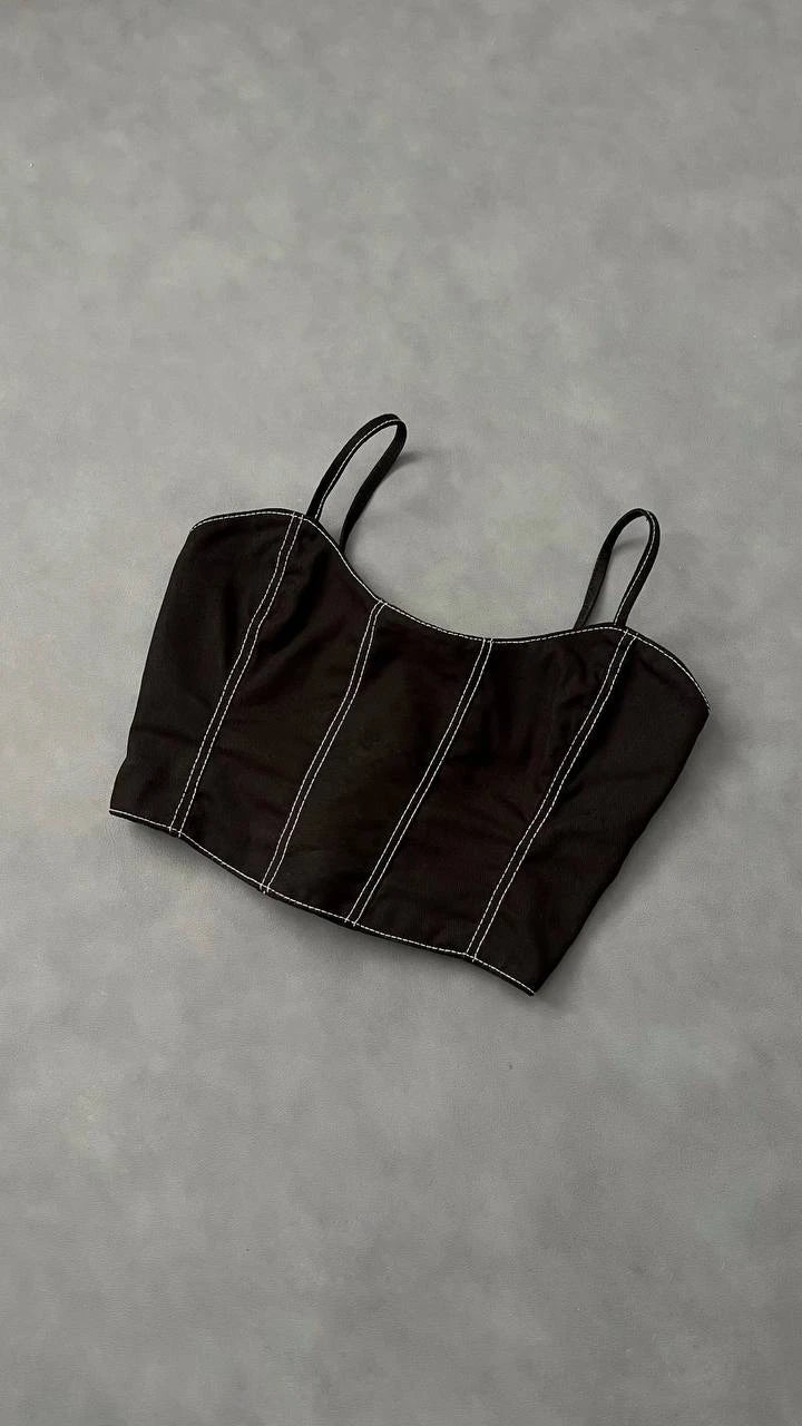 Corset Pespuntes Negro