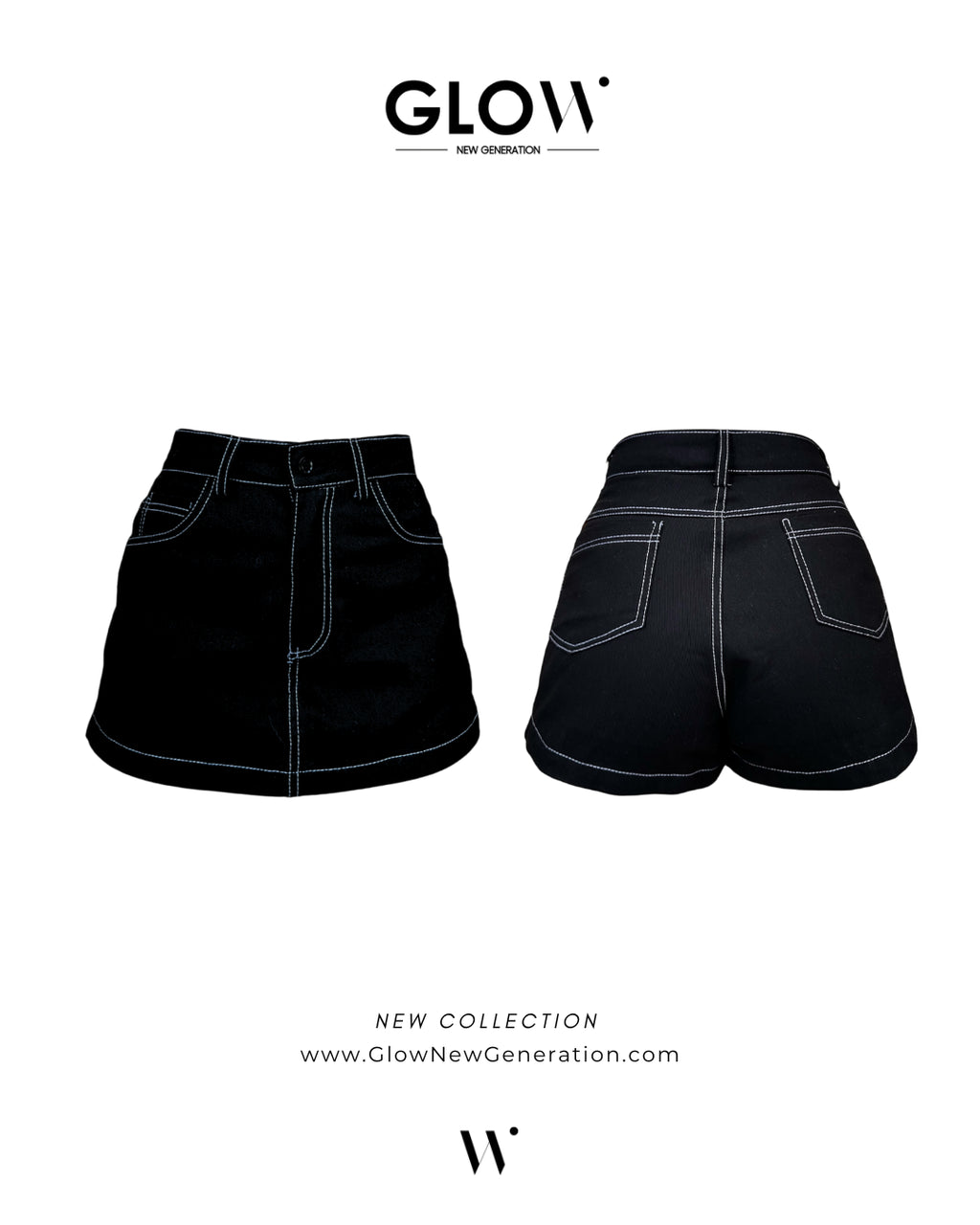 Falda Short Mini Drill Negra