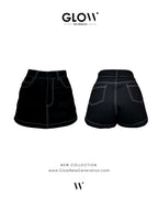 Falda Short Mini Drill Negra