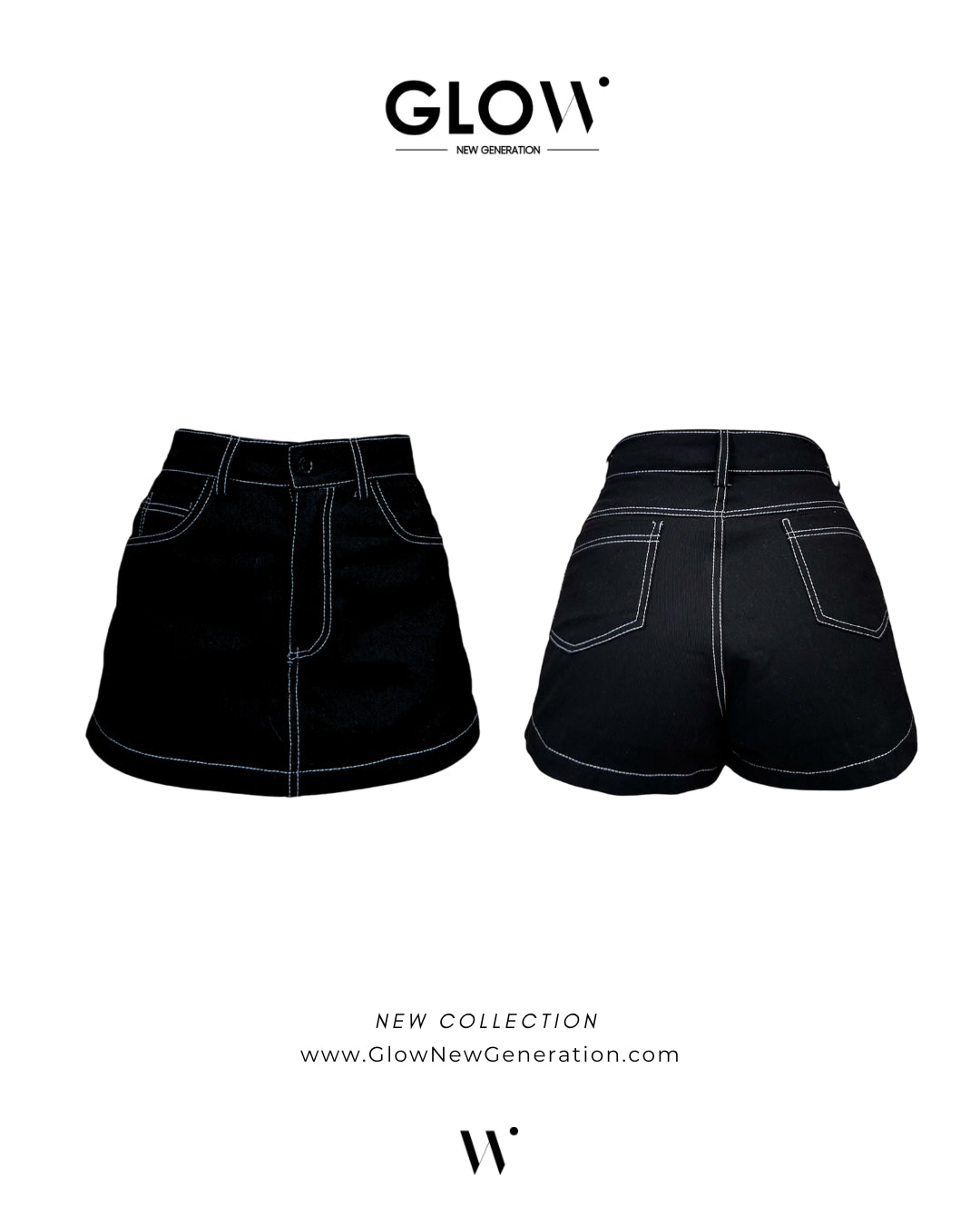 Falda Short Mini Drill Negra