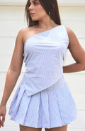 Blusa Asimetrica Rayas Azul