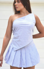 Blusa Asimetrica Rayas Azul