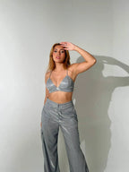 Crop Top Shine Plata