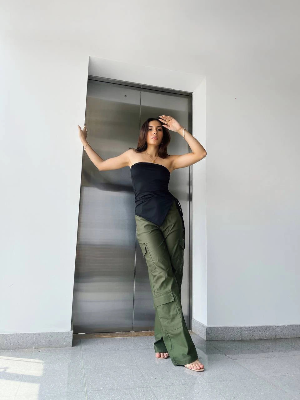 Pantalon Cargo Verde