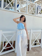 Pantalon Clasico Sastre Blanco