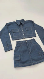 Falda Short Cargo Drill Stretch