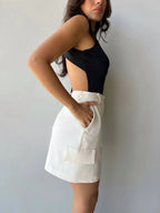 Falda Short Cargo Beige