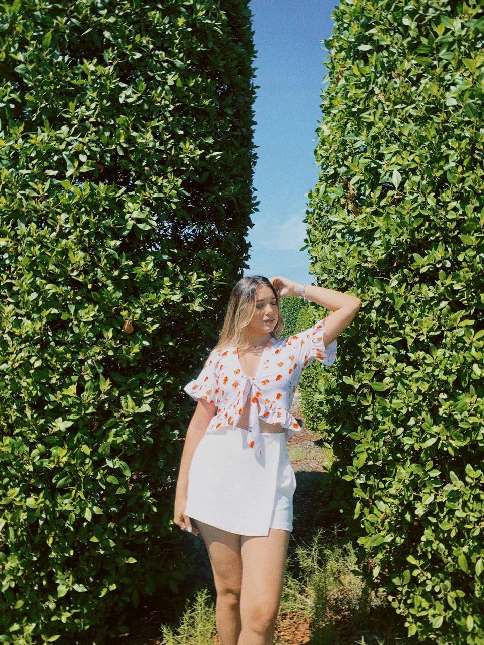 Blusa Orange Flowers