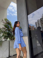 Falda Short Lazo Azul