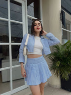 Falda Short Rayas Azul