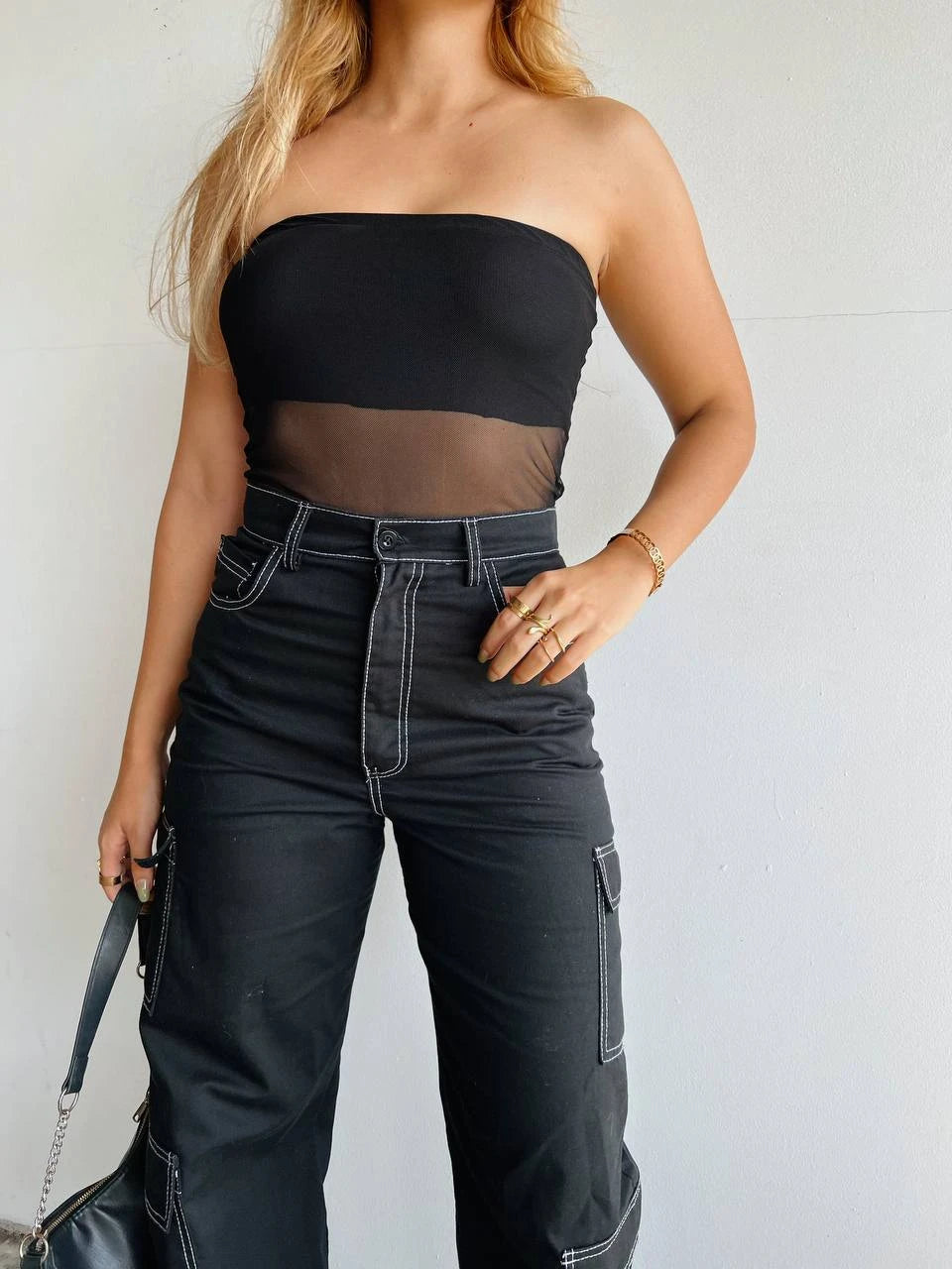 Top Mesh Negro