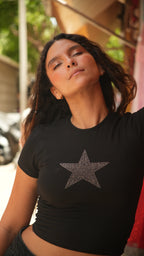 Baby Tee Star Negra