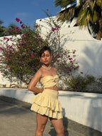 Falda Bolero Crunch Lino Amarillo