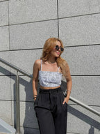 Crop Top White Faces