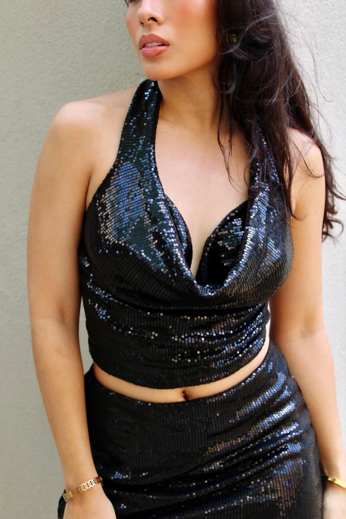 Blusa Bib Shine Negra