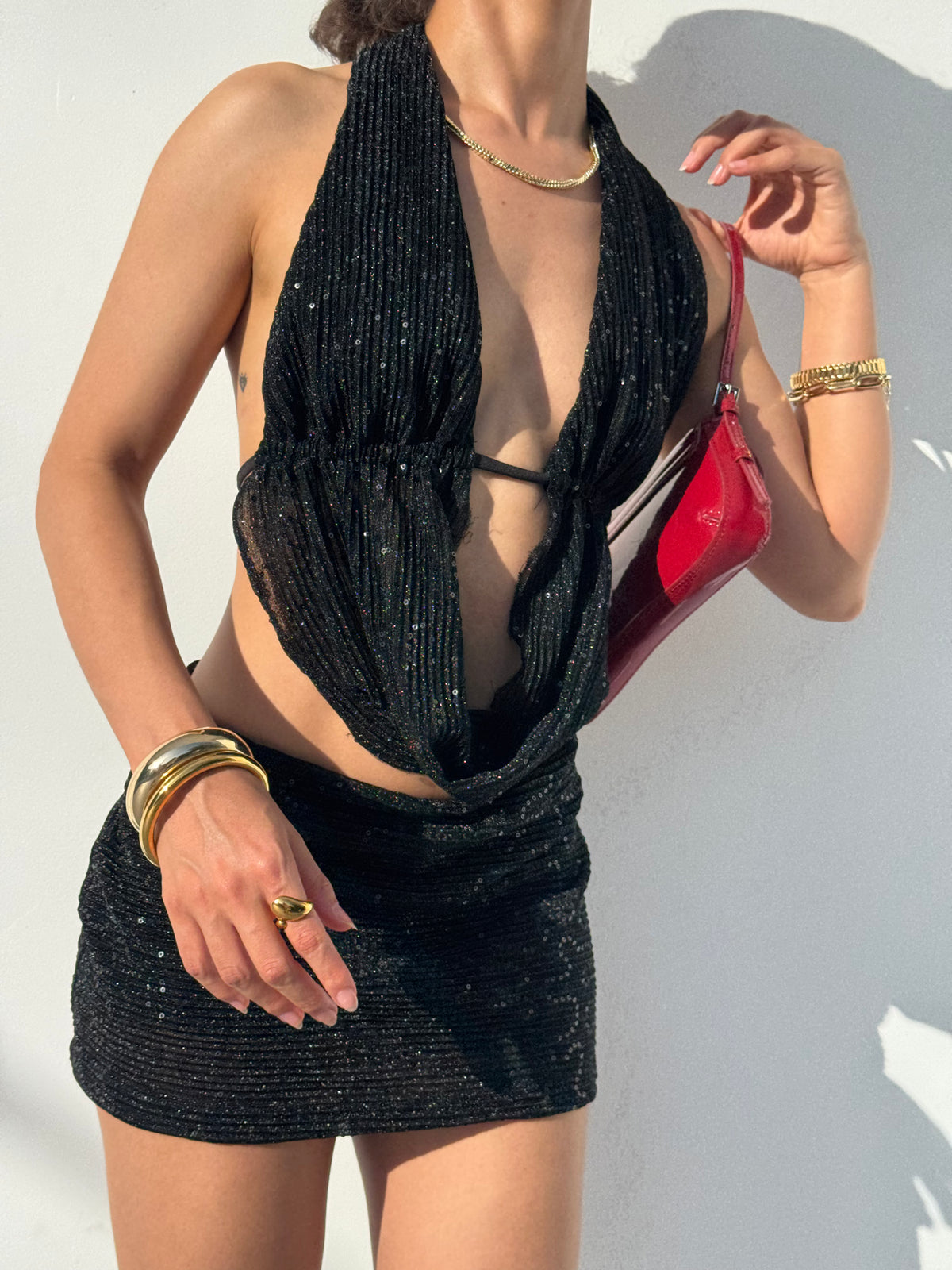 Mini Falda Short Shine Negra