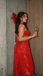 Crop Top Shine Rojo
