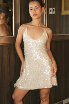 Vestido Lentejuelas Champagne