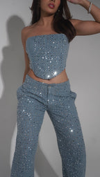 Corset Denim Lentejuelas