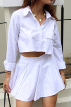 Falda Short Blanca Vuelo