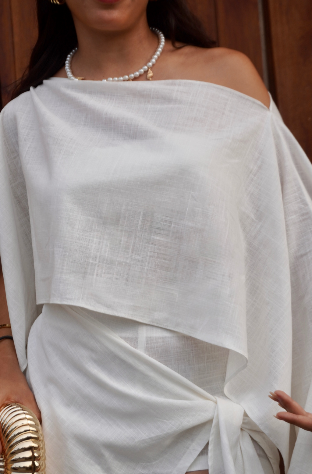 Blusa 7 Ways Lino Blanca