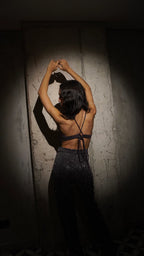 Crop Top Shine Gris Plomo
