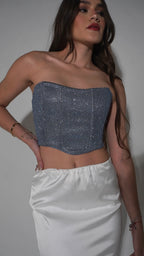 Corset Shine Azul