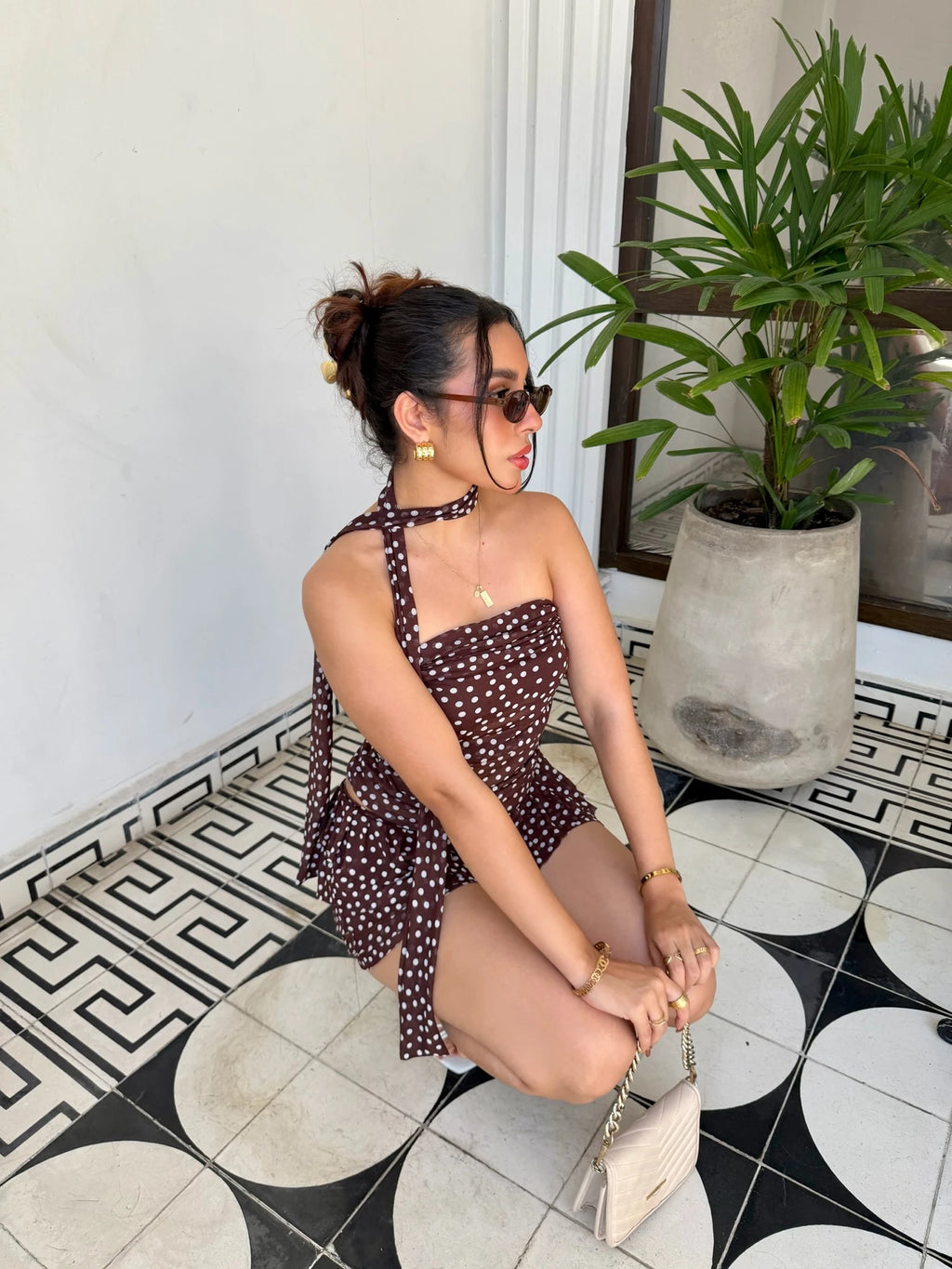 Blusa Strapple Polka Dots Cafe