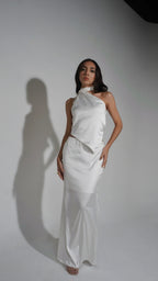 Blusa Seda Irregular Blanca