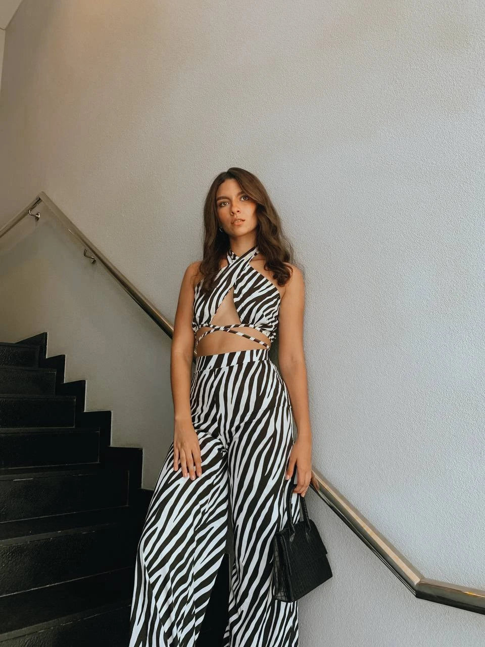 Crop Top Zebra Cruzado