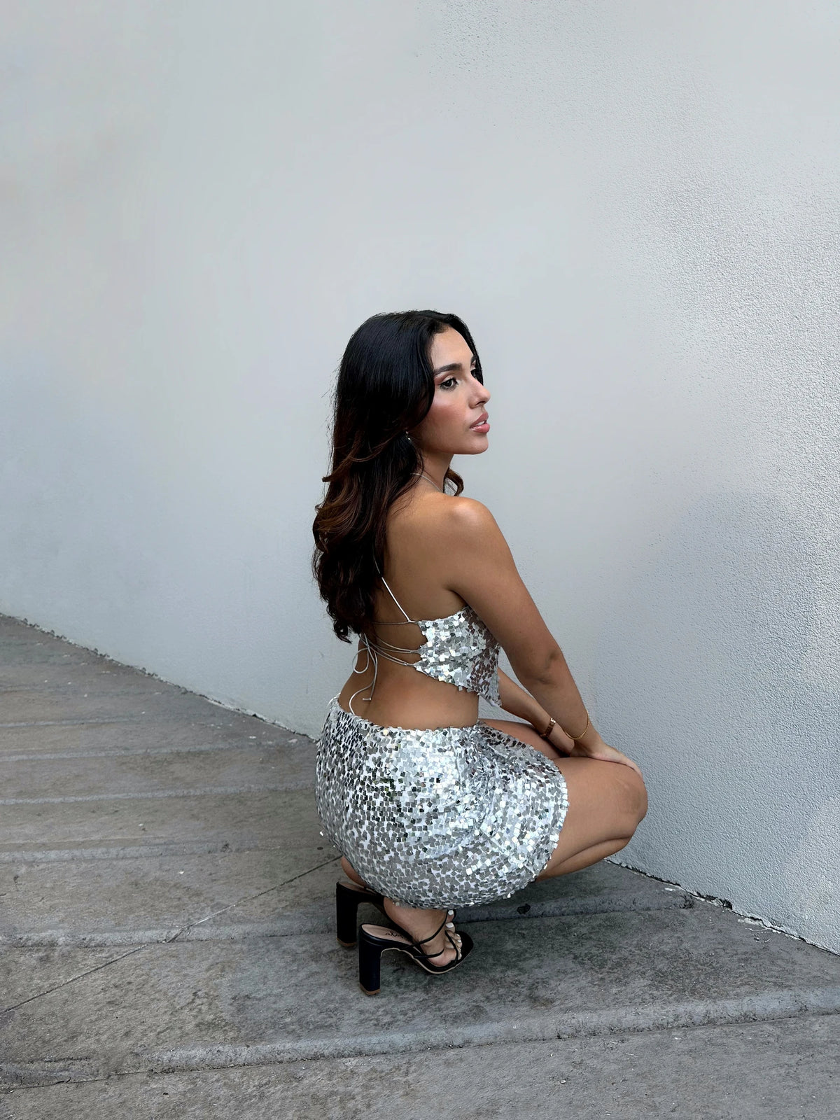 Crop Top Lentejuelas Plateado