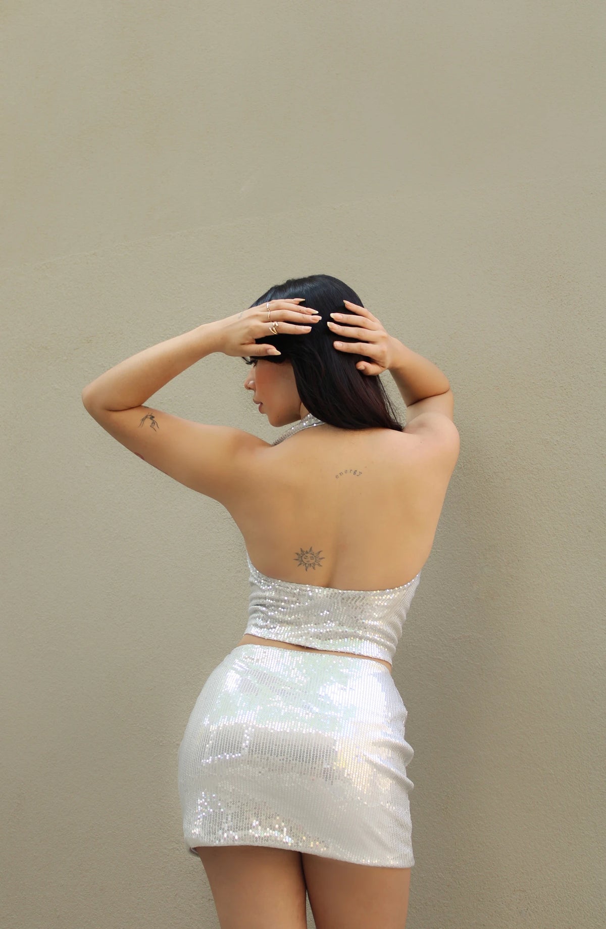 Blusa Bib Shine Plateada