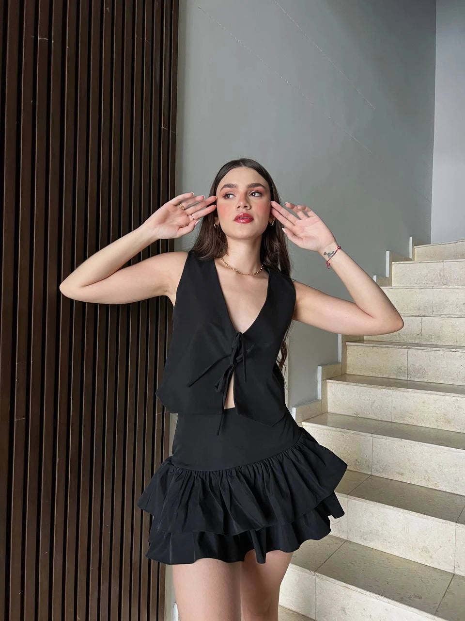Falda Bolero Lino Negra